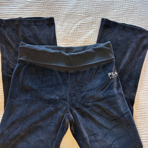 Vintage fold over waist Fila Sport Navy Wide Leg Pants - Picture 2 of 2